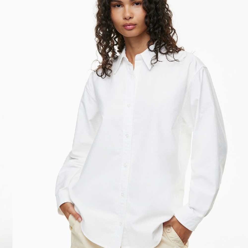 Aritzia oxford button-up shirt Crisp White Collared Shirt XXS